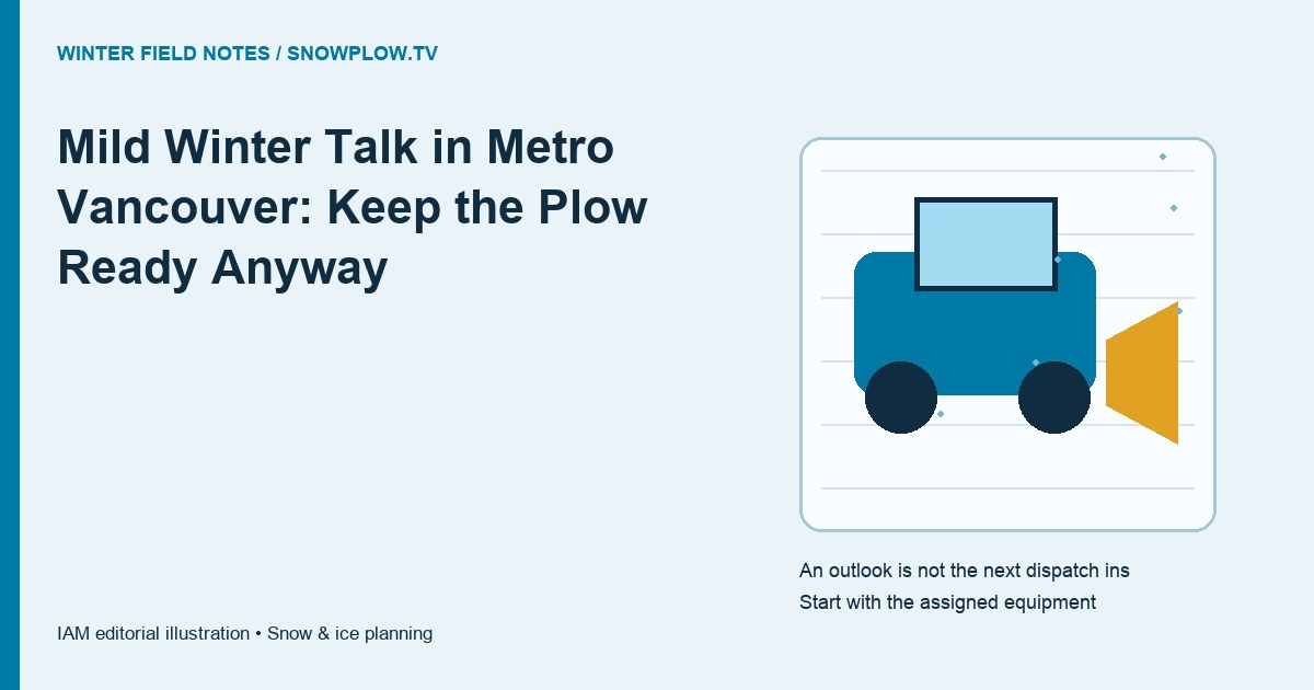 Mild Winter Talk in Metro Vancouver: Keep the Plow Ready Anyway — annotated editorial planning illustration