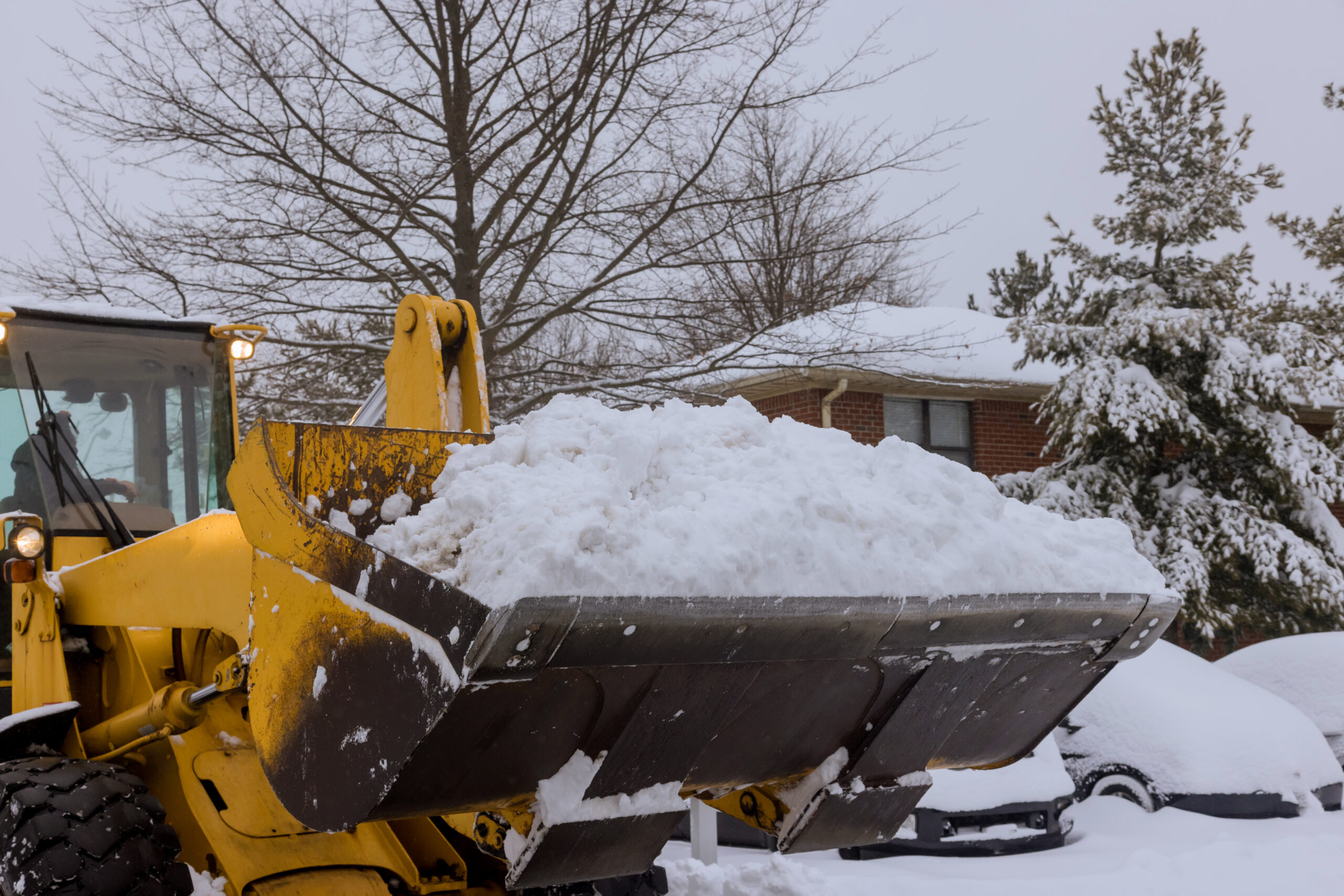 Snow removal after snowfall blizzards
